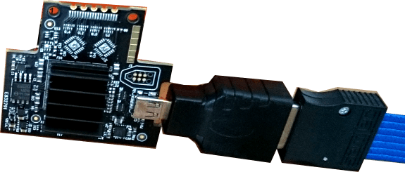 Micro-HDMI connector on a target FPGA board