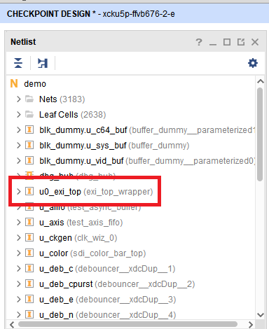 Core inserted in DCP