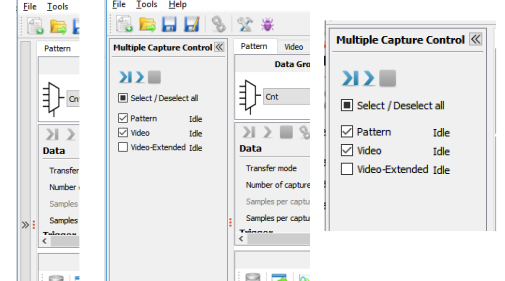 Multiple capture unit control pane